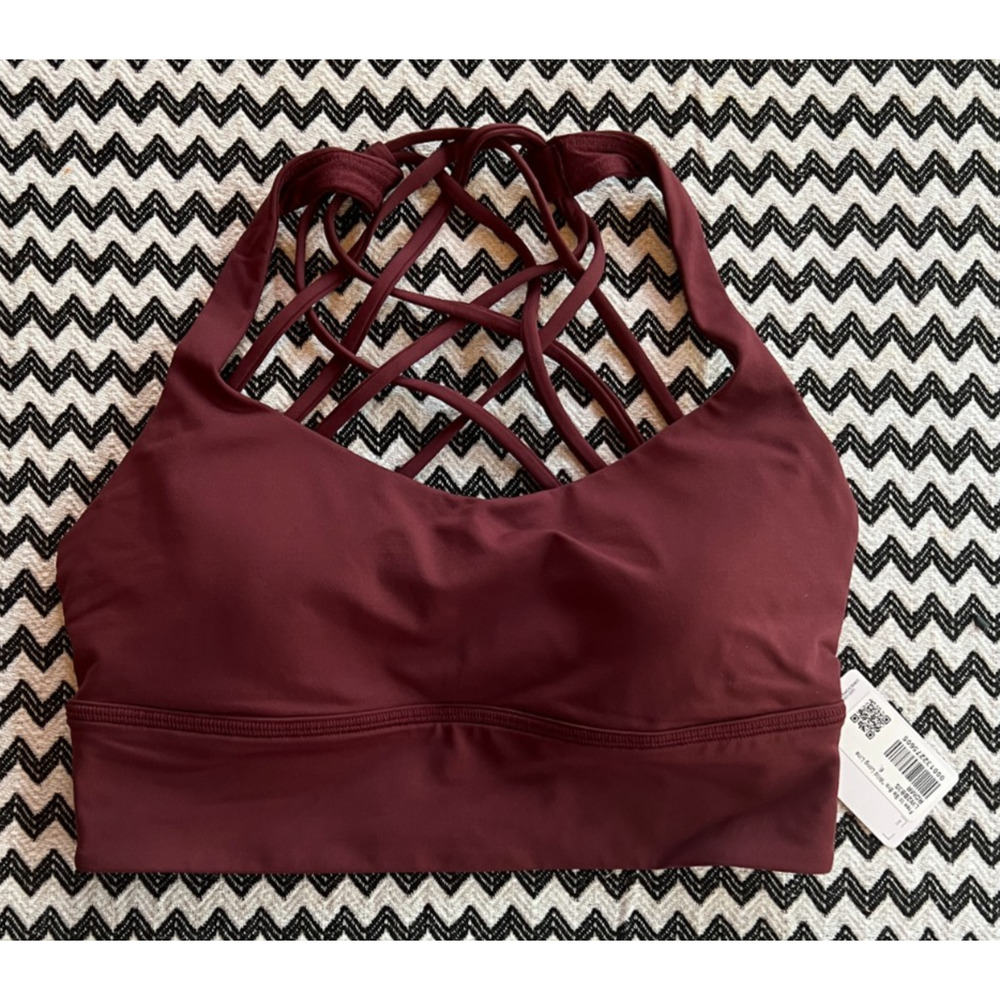 NEW Lululemon Free to Be Longline Bra Wild Light Support A/B Cup Red Merlot Sz 6